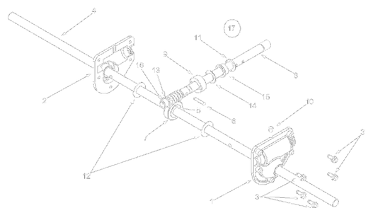 Gear Assembly Diagram and Parts List for 31AE640F000 2003 Yard Machines Snow Blower